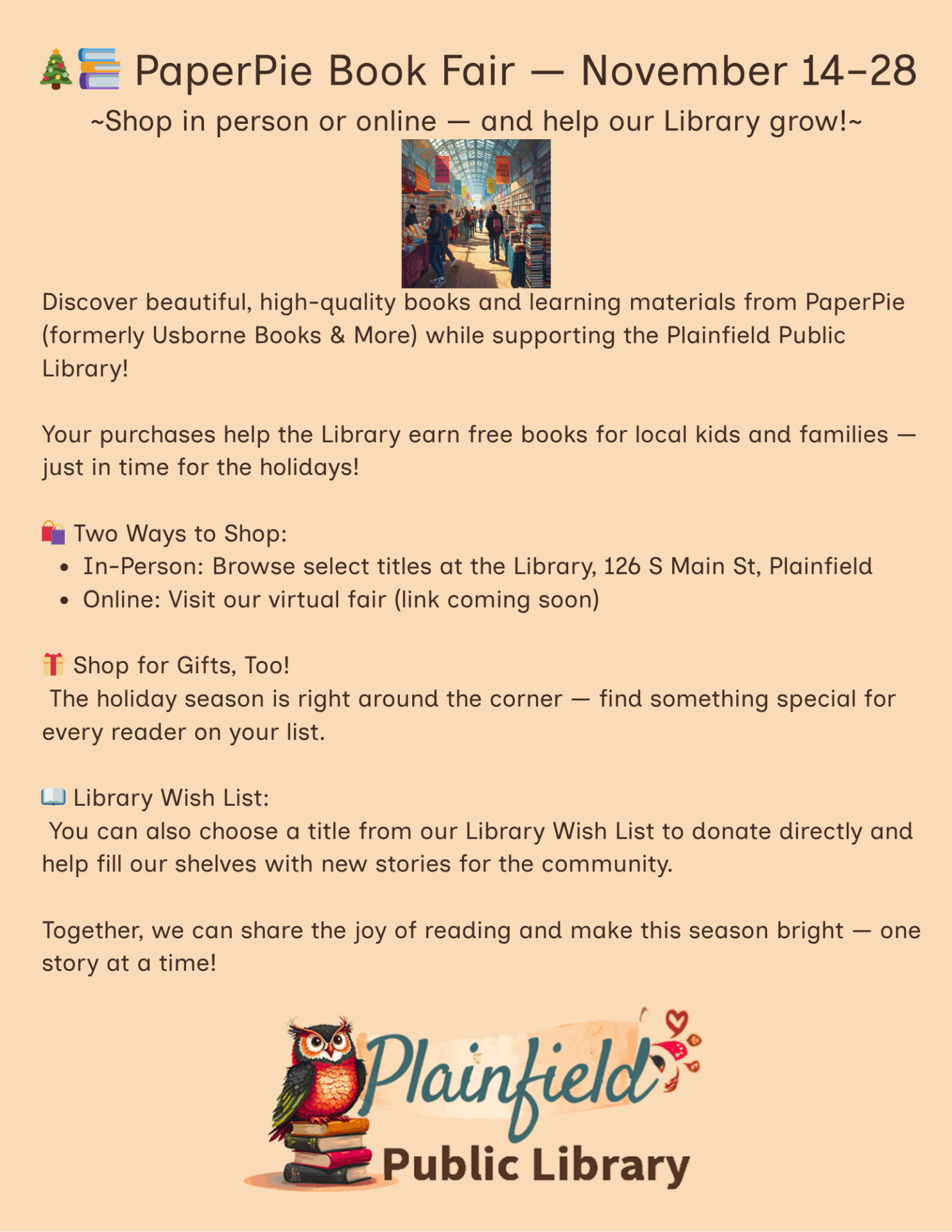 PaperPie (Usborne) Book Fair!!