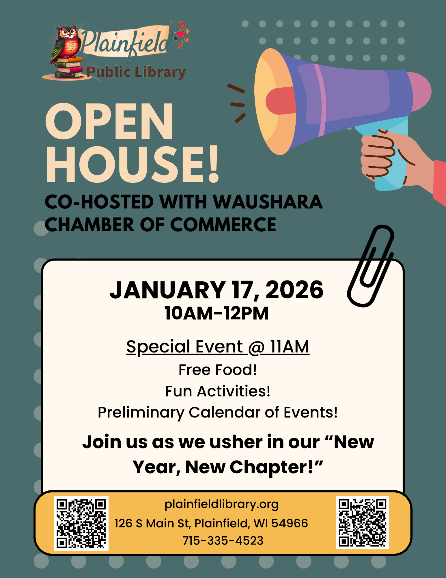 Open House-Jan 17 2026 from 10am-12pm